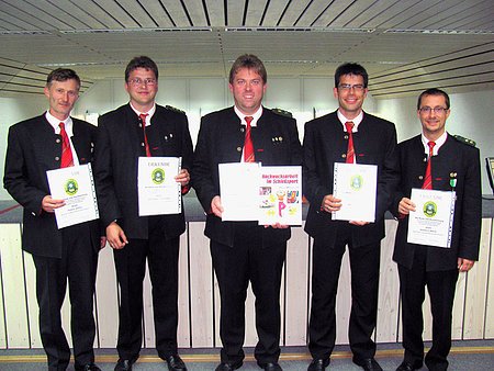 Franz Appel, Bernhard Schoder, Josef Rehm, Mario Zöller, Markus Mayr (v.l.)