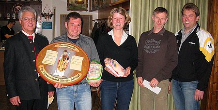 Martinischießen 2008 Albert Kranz, Markus Schmid, Christine Bauch, Franz Appel, Josef Rehm (v.l.)