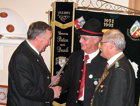 Ehrung für Albert Kranz Eberhard Schuhmann, Albert Kranz, Karl Mosch (v.l.)